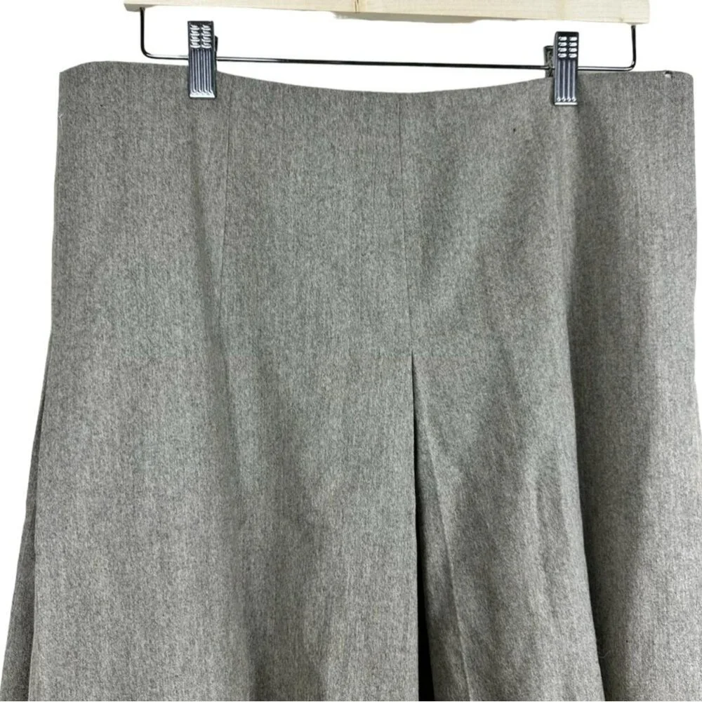 Chloé Womens Gray Pleated‎ A-Line Wool & Cashmere Blend Skirt T44 Made In France